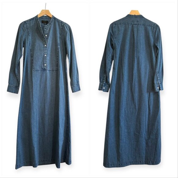 Nili Lotan Jasper Denim Maxi Dress, Blue, Size XS, New with tag - Picture 13 of 13